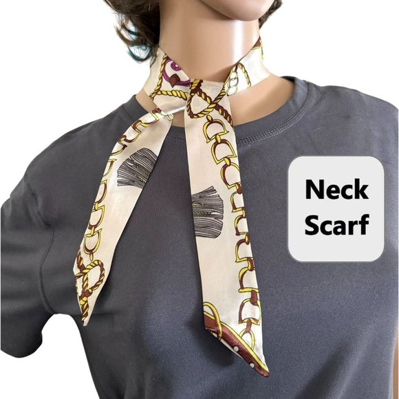 Retro Chic Silk Scarf Vibrant Blue Boho Luxe Accessory Effortless Style (11) - Picture 11 of 12